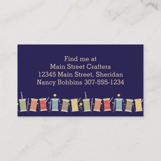 カラーカスタムスプールねじ裁縫ピンのシースレス 名刺 (裏面)