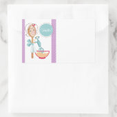 カラーカスタムスプーン女の子ベーカリー食品ラベル 長方形シール (バッグ)