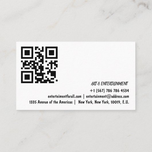 カラーカスタムソーシャルメディアアイコンQRコード 名刺 (裏面)