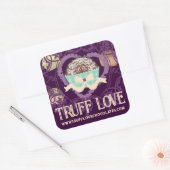 カラーカスタムチョコレートトリュフ菓子キャンディ スクエアシール (封筒)