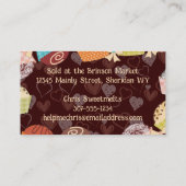 カラーカスタムチョコレートトリュフ菓子キャンディ 名刺 (裏面)