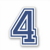 カラーカスタムナンバー4 4スポーティ大学フォント シール (正面)