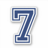 カラーカスタムナンバー7 7スポーツ大学フォント シール (正面)
