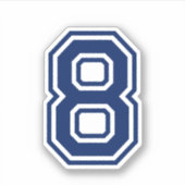 カラーカスタムナンバー8 8スポーツ大学フォント シール (正面)