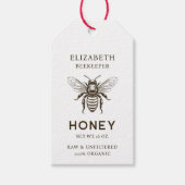 カラーカスタムハニービー缶詰ラベル ギフトタグ (正面)