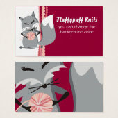 カラーカスタムフォックスヤーン編み物針ギフトラベル (正面&裏面)