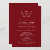 カラーカスタムフォトお祝い+卒業 招待状 (正面/裏面)