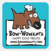 カラーカスタムペットフード料理犬フード犬のおやつ スクエアシール (正面)