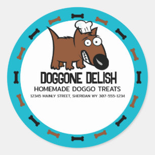 カラーカスタムペットフード料理犬フード犬のおやつ ラウンドシール
