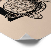 カラーカスタムモノグラム文字d亀子供部屋アート ポスター (角)