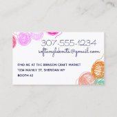 カラーカスタムヤーンボール編み物クロシェ・ホームズパン 名刺 (裏面)