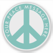 カラーカスタムラウンドピース記号ビニールのシール シール (正面)