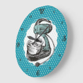 カラーカスタムレトロスタンドミキサガーリーッチンクロック ラージ壁時計 (傾斜)