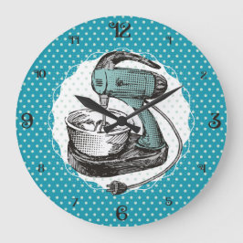 カラーカスタムレトロスタンドミキサガーリーッチンクロック ラージ壁時計