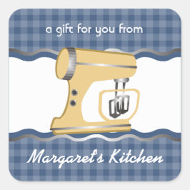 カラーカスタムレトロスタンドミキサベーキングギフトラベル スクエアシール