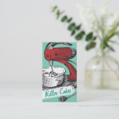 カラーカスタムレトロスタンドミキサベーキングベーカリーカード 名刺 (スタンド正面)