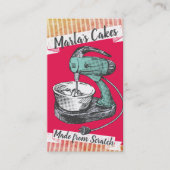 カラーカスタムレトロスタンドミキサーベーカリーベーキング 名刺 (正面)