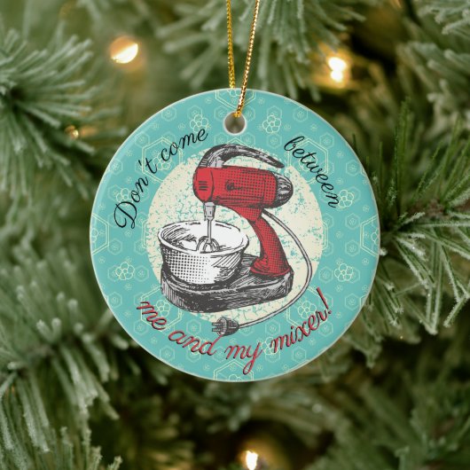 カラーカスタムレトロスタンドミキサーベーカークリスマス セラミックオーナメント (ツリー)