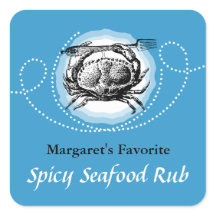 カラーカスタムヴィンテージカニのシーフードギフトラベルラベル