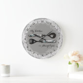 カラーカスタムヴィンテージスプーンのレースキッチンクロック ラージ壁時計 (ホーム)