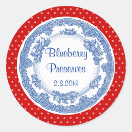 カラーカスタムヴィンテージブループレート缶詰ラベル ラウンドシール