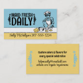 カラーカスタムヴィンテージベーカリー女の子ベーキングビズカード 名刺 (正面/裏面)