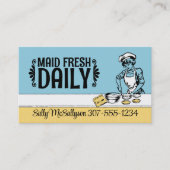 カラーカスタムヴィンテージベーカリー女の子ベーキングビズカード 名刺 (正面)