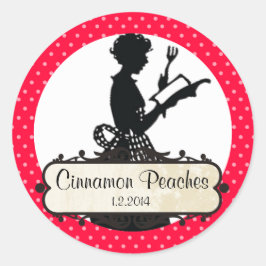 カラーカスタム主婦クックブック缶詰ラベル ラウンドシール