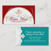 カラーカスタム刺繍フープ針糸 名刺 (正面/裏面)