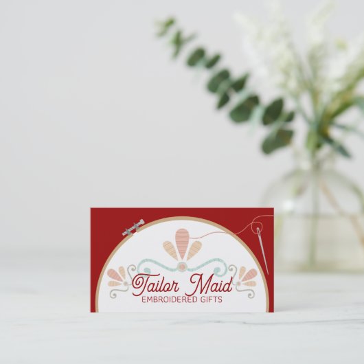 カラーカスタム刺繍フープ針糸 名刺 (スタンド正面)