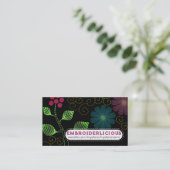 カラーカスタム刺繍裁縫で花をステッチ 名刺 (スタンド正面)
