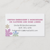 カラーカスタム刺繍裁縫で花をステッチ 名刺 (裏面)