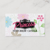 カラーカスタム刺繍裁縫で花をステッチ 名刺 (正面)