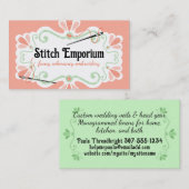 カラーカスタム刺繍針糸裁縫 名刺 (正面/裏面)