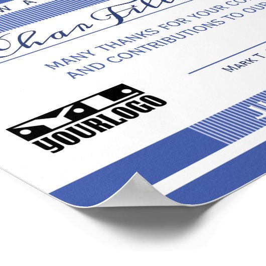 カラーカスタム従業員の記念日の証明書 ポスター (角)