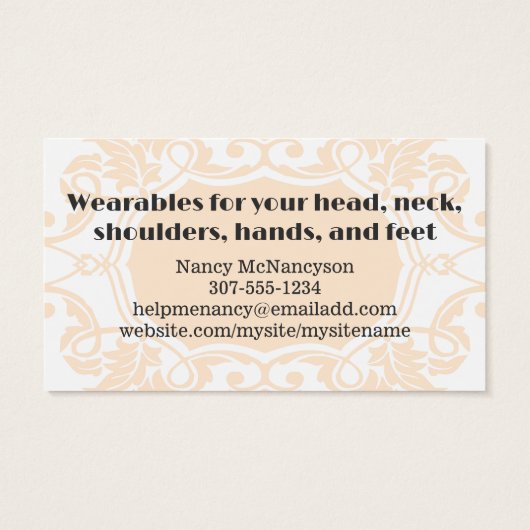 カラーカスタム手描き編み物針糸カード (裏面)