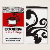 カラーカスタム料理ポットカーリング蒸気シェフカード (正面&裏面)