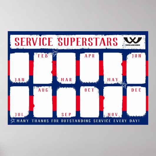 カラーカスタム月額従業員の写真認識ポ ポスター (正面)