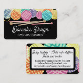 カラーカスタム糸編み物針名刺 名刺 (正面/裏面)