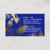 カラーカスタム美容師サロンフェイク金ゴールドフレーク 名刺 (裏面)