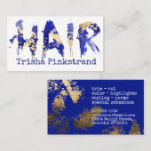 カラーカスタム美容師サロンフェイク金ゴールドフレーク 名刺 (正面/裏面)