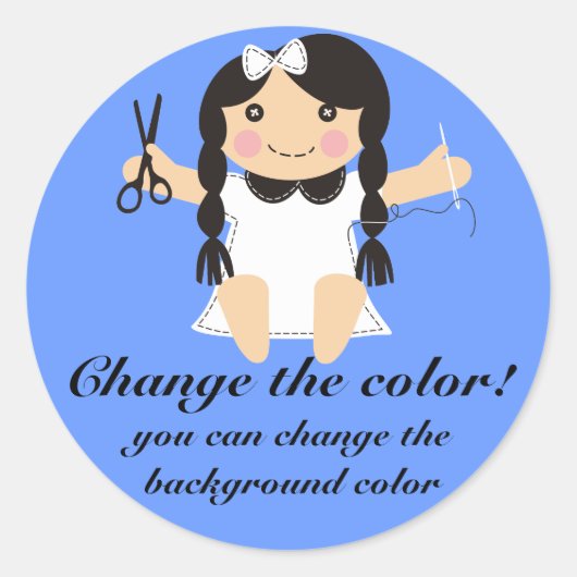 カラーカスタム裁縫シームレスドールギフトラベルラベル ラウンドシール (正面)