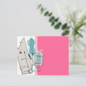 カラーカスタム裁縫パターンのドレスダミーギフトカード ポストカード (スタンド正面)