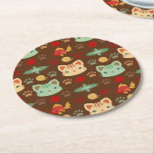 カラーカッコいいの子ネコ自然ネコ ラウンドペーパーコースター (アングル)
