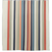 カラーカッコいいパレットストライプの シャワーカーテン (正面)