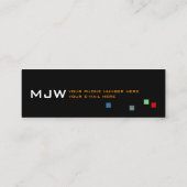 カラーカッコいいピクモダンセルの黒 スキニー名刺 (裏面)