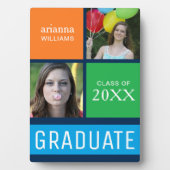 カラーカラフルブロックモダン写真の卒業 フォトプラーク (正面)