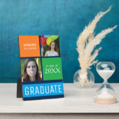 カラーカラフルブロックモダン写真の卒業 フォトプラーク (側面)