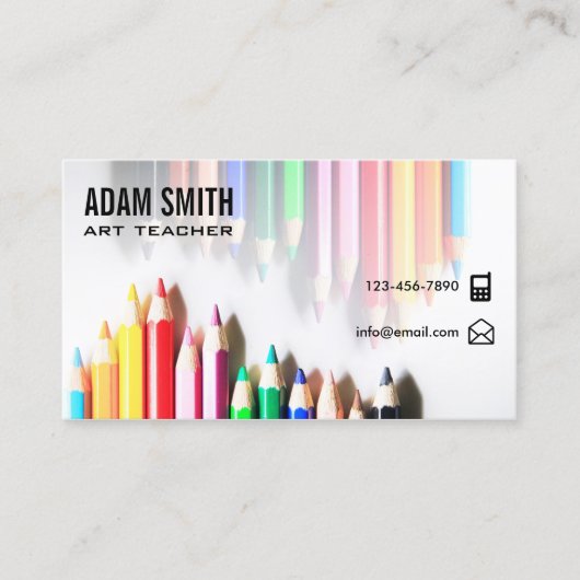 カラーカラフルペンシルスクールアート先生 名刺 (正面)