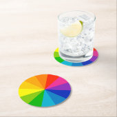 カラーカラフルホイール ラウンドペーパーコースター (インサイチュ)